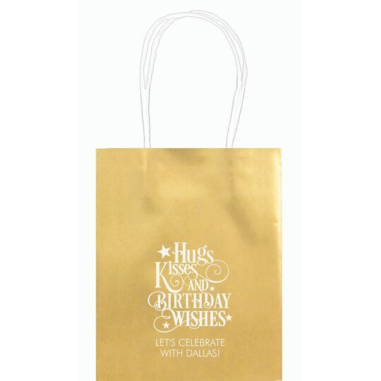 Hugs Kisses and Birthday Wishes Mini Twisted Handled Bags